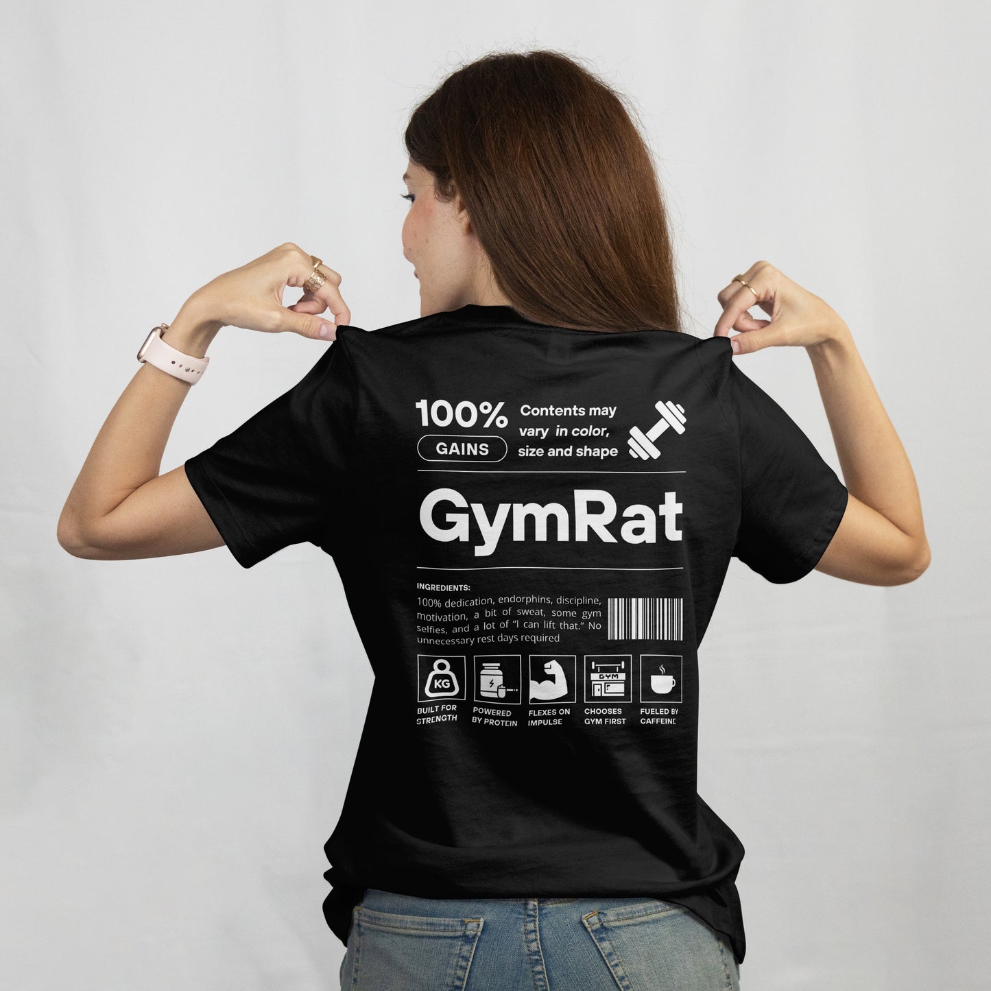 B&B Print Your Vibe “GymRat” Unisex T-Shirt – Black 50/50 DryBlend Cotton Polyester – Moisture-Wicking Athletic Tee