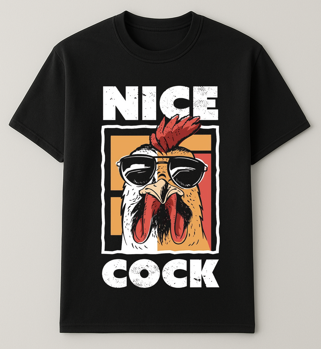 Nice Cock Graphic Tee – Funny Retro Chicken Shirt
