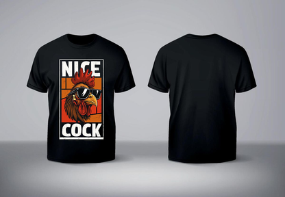 Nice Cock Graphic Tee – Funny Retro Chicken Shirt