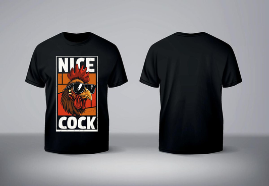 Nice Cock Graphic Tee – Funny Retro Chicken Shirt
