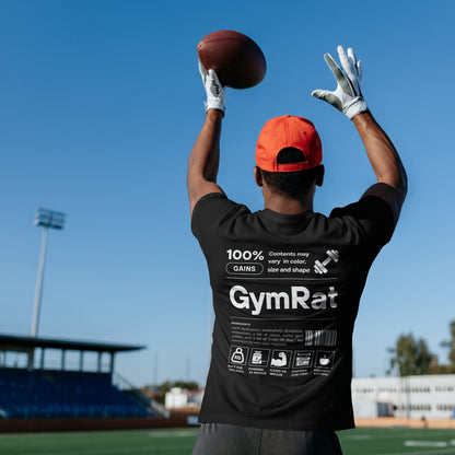 B&B Print Your Vibe “GymRat” Unisex T-Shirt – Black 50/50 DryBlend Cotton Polyester – Moisture-Wicking Athletic Tee