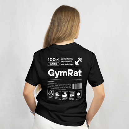 B&B Print Your Vibe “GymRat” Unisex T-Shirt – Black 50/50 DryBlend Cotton Polyester – Moisture-Wicking Athletic Tee