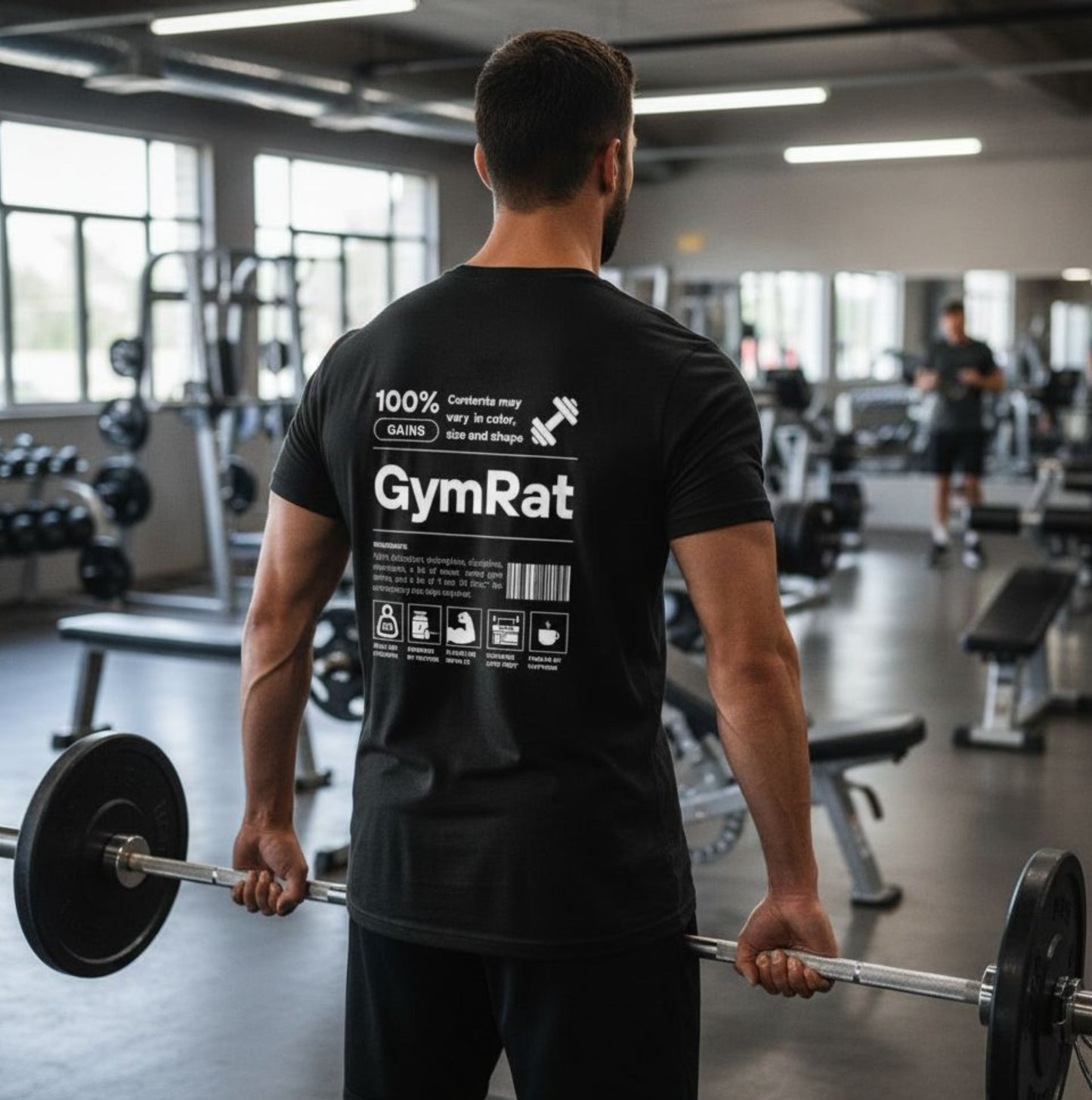 B&B Print Your Vibe “GymRat” Unisex T-Shirt – Black 50/50 DryBlend Cotton Polyester – Moisture-Wicking Athletic Tee